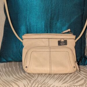 Tignanello Cream Leather Crossbody Bag